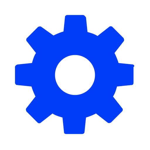services-parametres-et-icone-d-engrenage-bleue